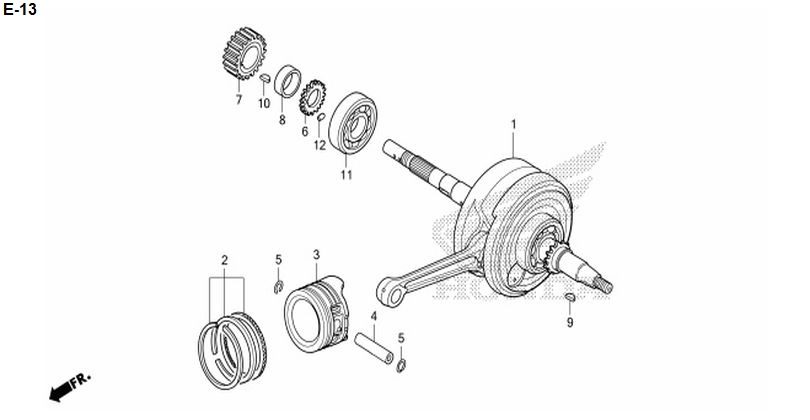 E-13 CRANKSHAFT/PISTON