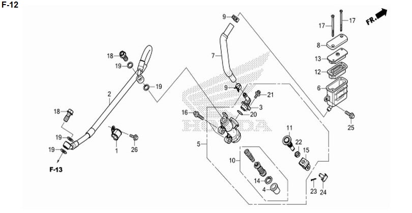 F-12 REAR BRAKE MASTER CYLINDER