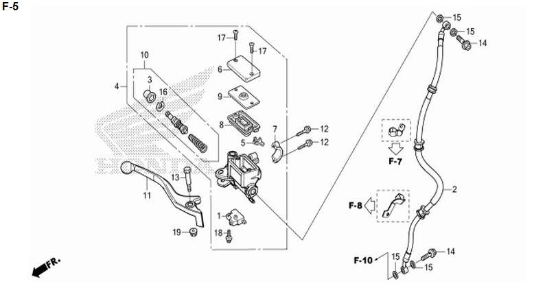 F-5 FRONT BRAKE MASTER CYLINDER