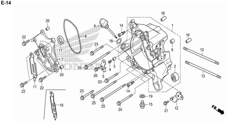 E-14 RIGHT CRANKCASE