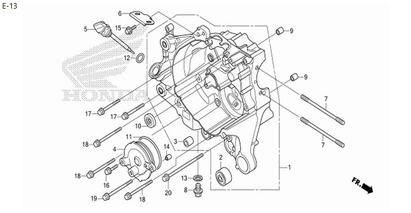 E-13 RIGHT CRANKCASE