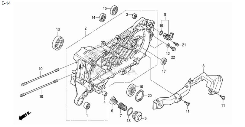 E-14 LEFT CRANKCASE