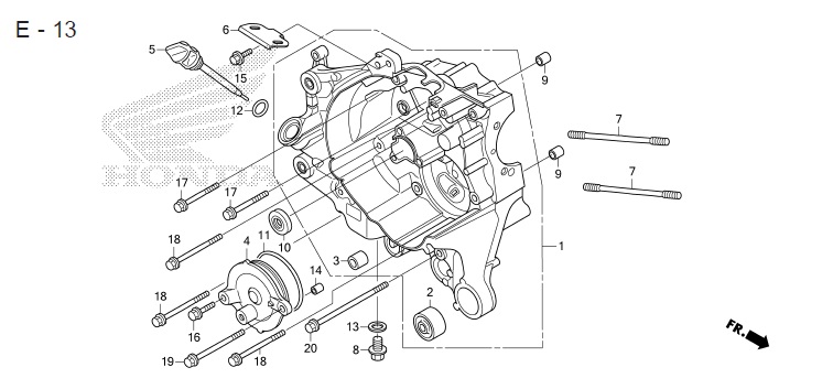 E-13 RIGHT CRANKCASE