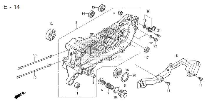 E-14 LEFT CRANKCASE