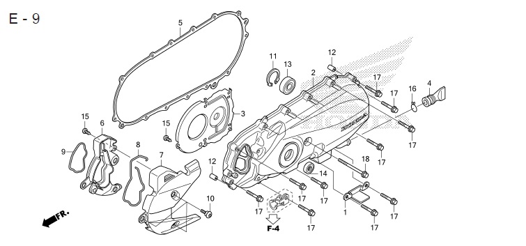 E-9 LEFT CRANKCASE COVER