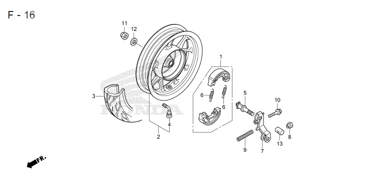 F-16 14-1 REAR WHEEL (ACFIIOCBT)