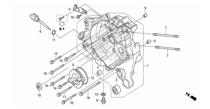 E-14 RIGHT CRANKCASE