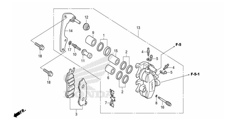 F-13-1 IOCBTG/H/J)FRONT BRAKE CALIPER(ACGI IOCBTG/H/J)