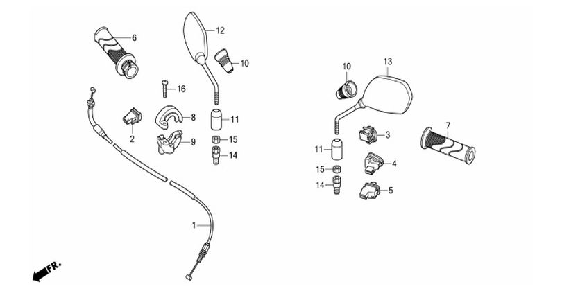 F-3 HANDLE SWITCH/CABLE/MIRR