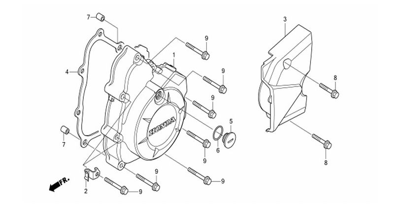 E-10 LEFT CRANKCASE COVER