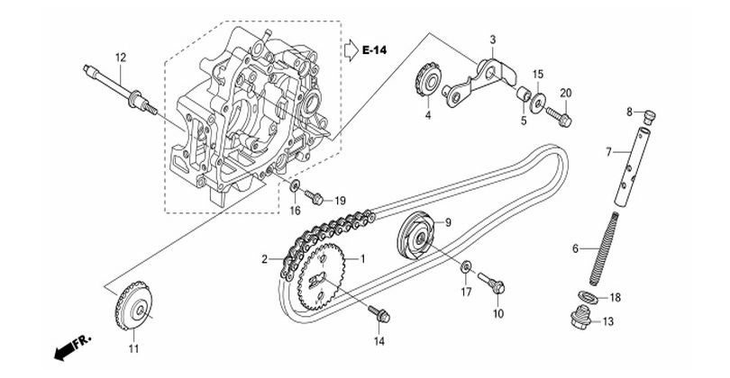 E-4 CAM CHAIN/TENSIONER