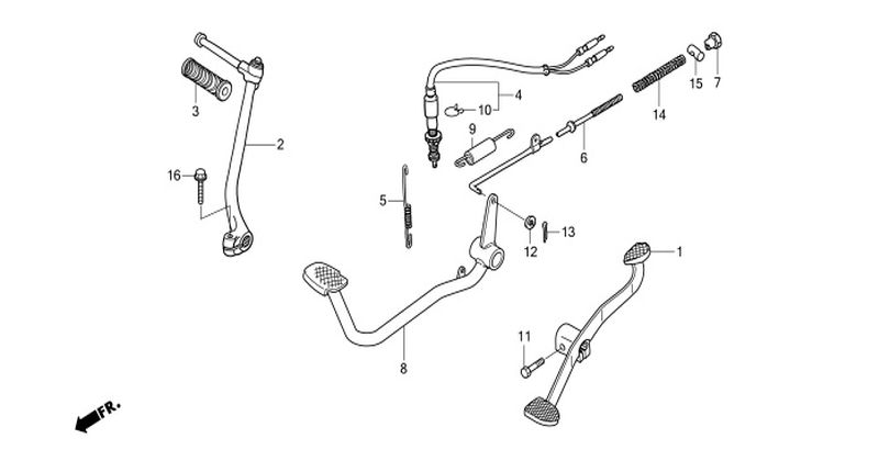 F-18 PEDAL/KICK STARTER ARM