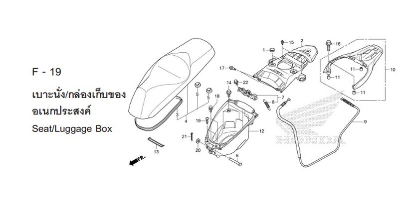 F-19 SEAT/LUGGAGE BOX