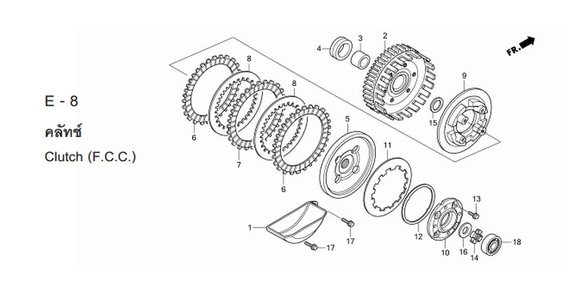 E-8 CLUTCH (F.C.C.)