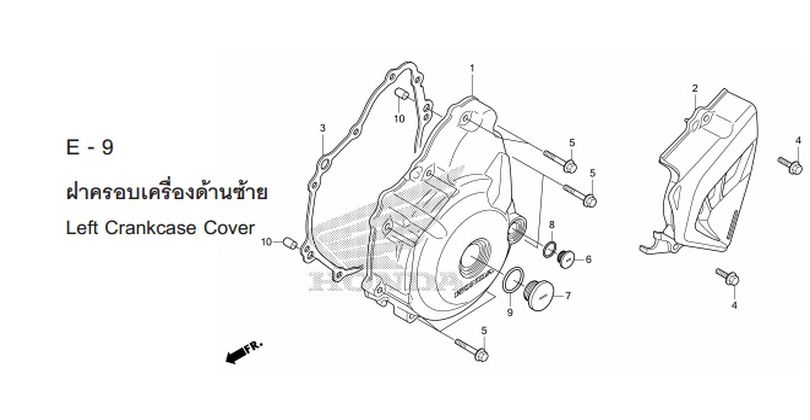 E-9 LEFT CRANKCASE COVER