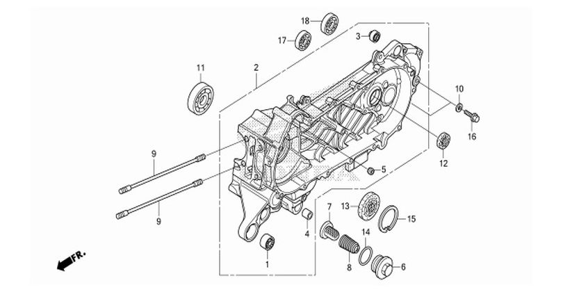 E-15 LEFT CRANKCASE