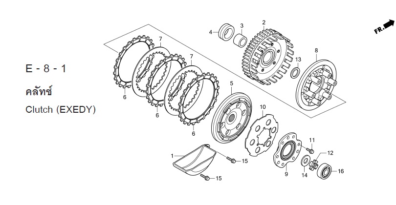 E-8-1 CLUTCH (EXEDY)