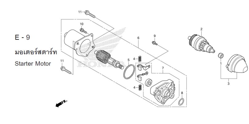 E-9 STARTER MOTOR