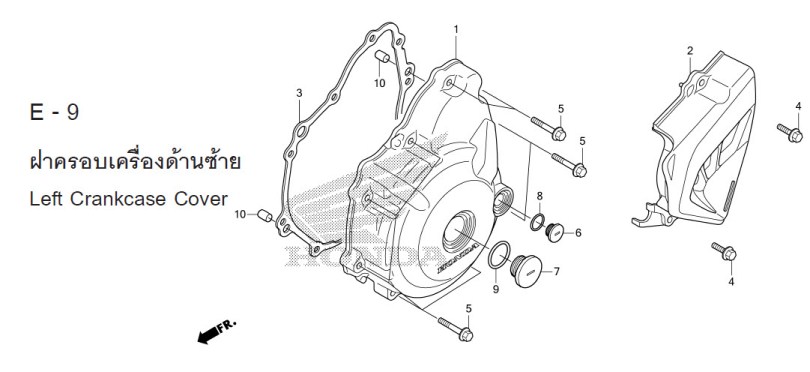 E-9 LEFT CRANKCASE COVER