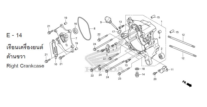 E-14 RIGHT CRANKCASE