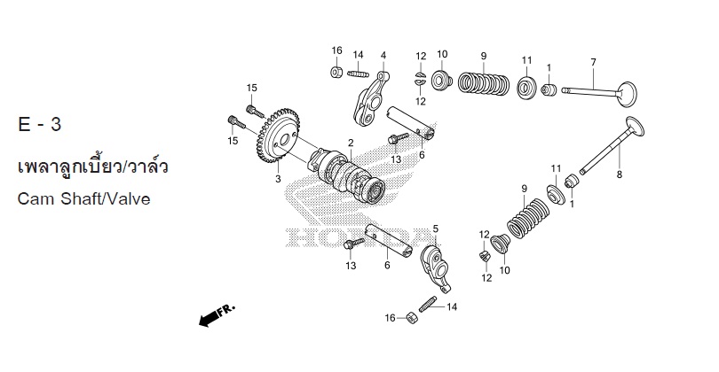 E-3 CAM SHAFT/VALVE