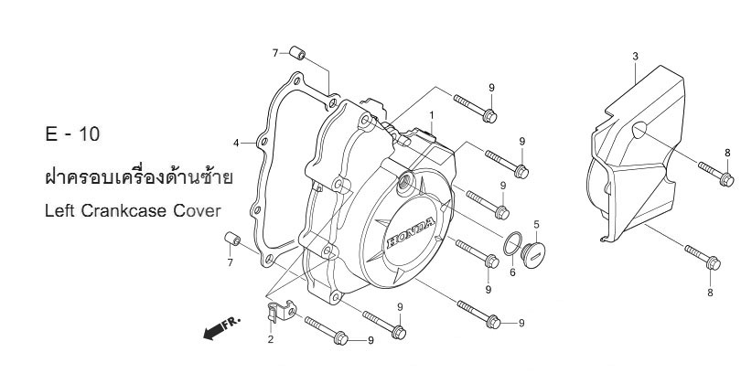 E-10 LEFT CRANKCASE COVER