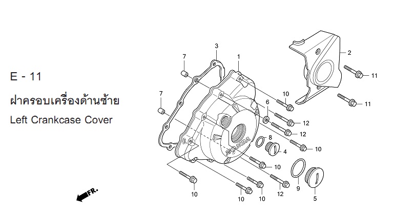 E-11 LEFT CRANKCASE COVER