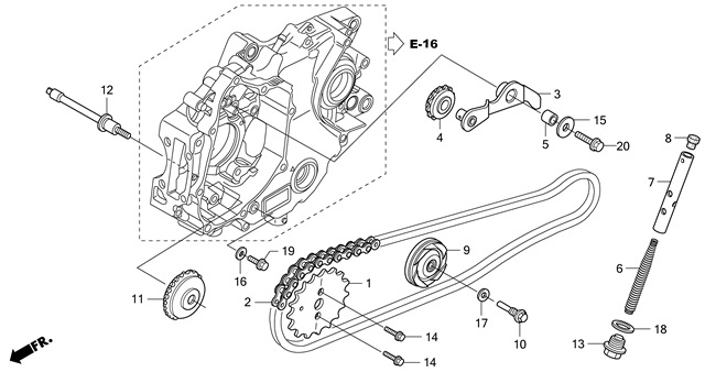 E-4 CAM CHAIN/TENSIONER