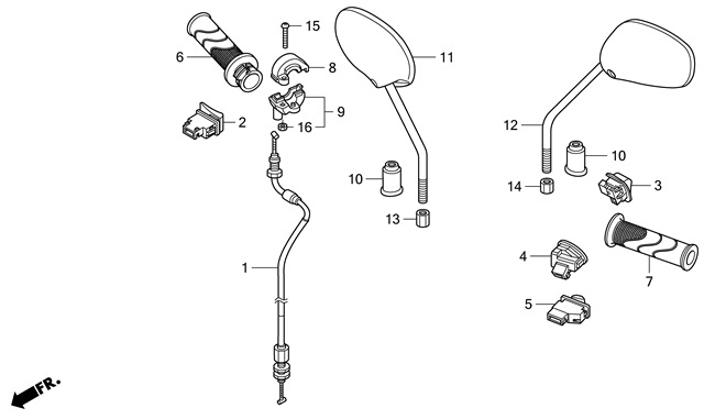 F-3 SWITCH/CABLE/MIRROR