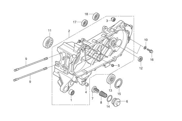 E-15 LEFT CRANKCASE