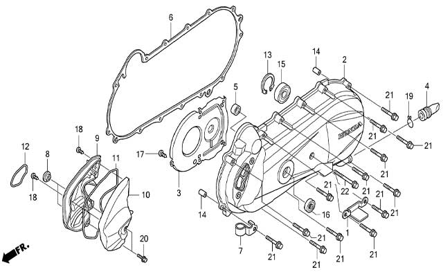 E-11 LEFT CRANKCASE COVER