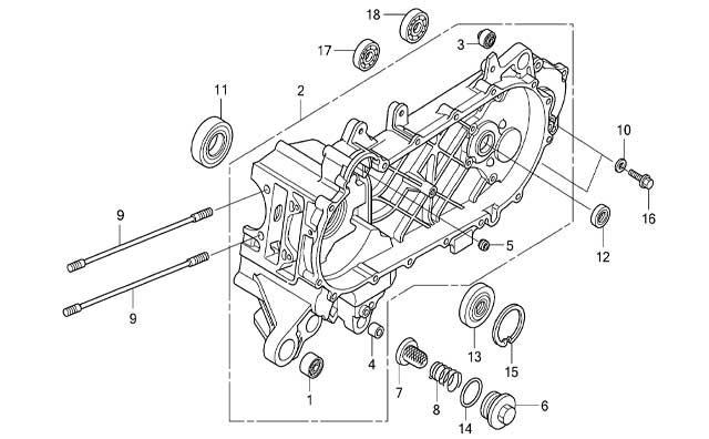 E-15 LEFT CRANKCASE
