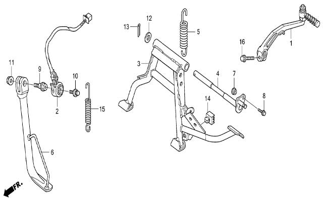 F-19 STAND/KICK STARTER ARM