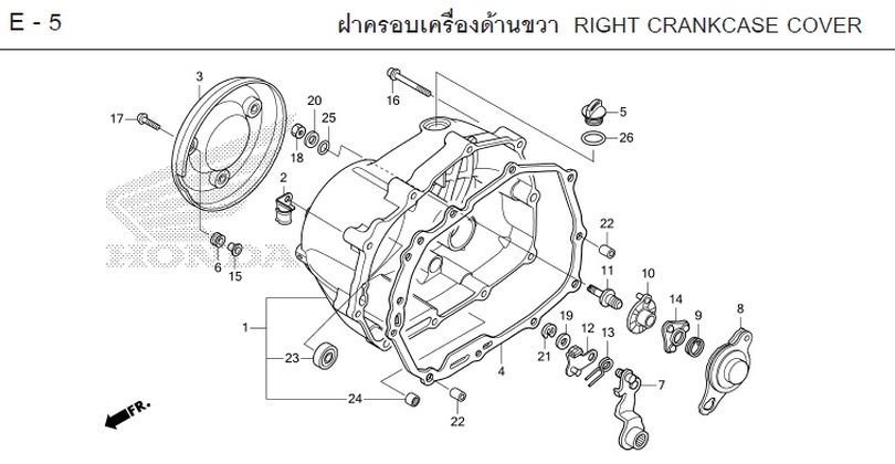E-5 RIGHT CRANKCASE COVER