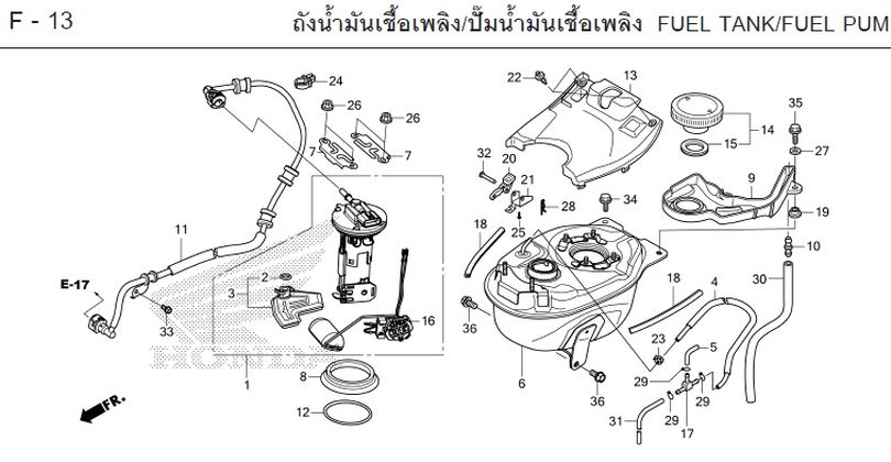 F-13 FUEL TANK/FUEL PUMP