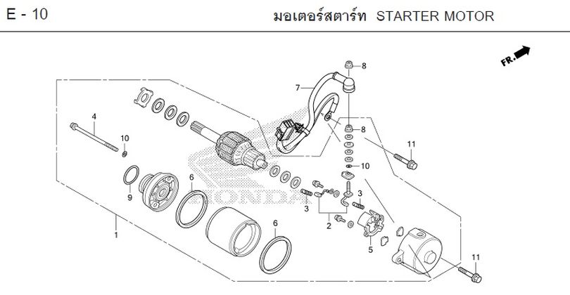 E-10 STARTER MOTOR