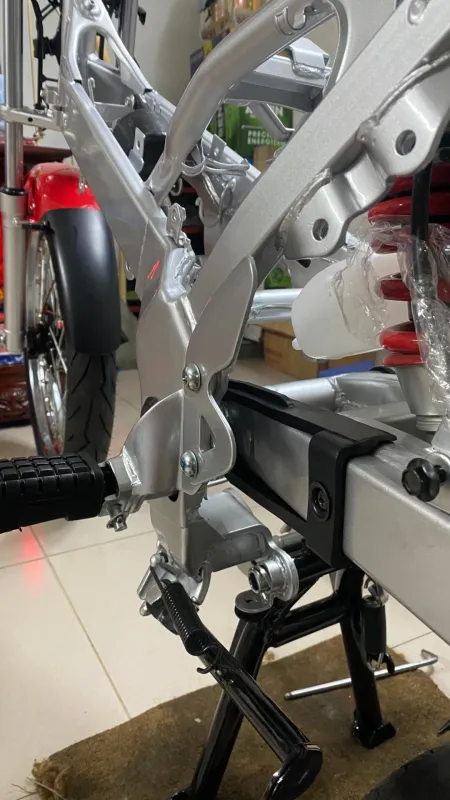 Khung sườn sơn bạc và pát gác chân sau Nova Dash 2001