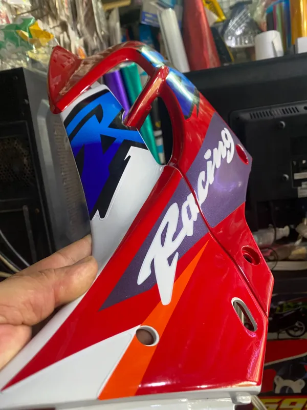 Áo Nova Dash 2001 đỏ trắng tím tem Racing